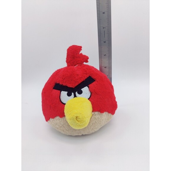 Angry Birds Red Bird 6" Plush Stuffed Animal Toy Rovio 2010 Stuffie Bird Round - Picture 11 of 12